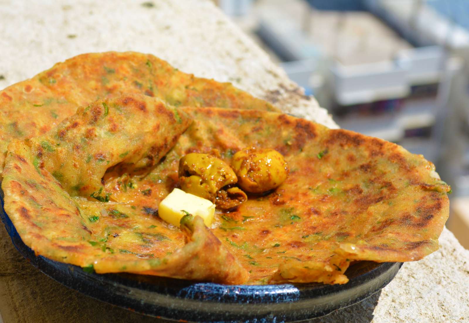 Methi thepla with aloo sabzi