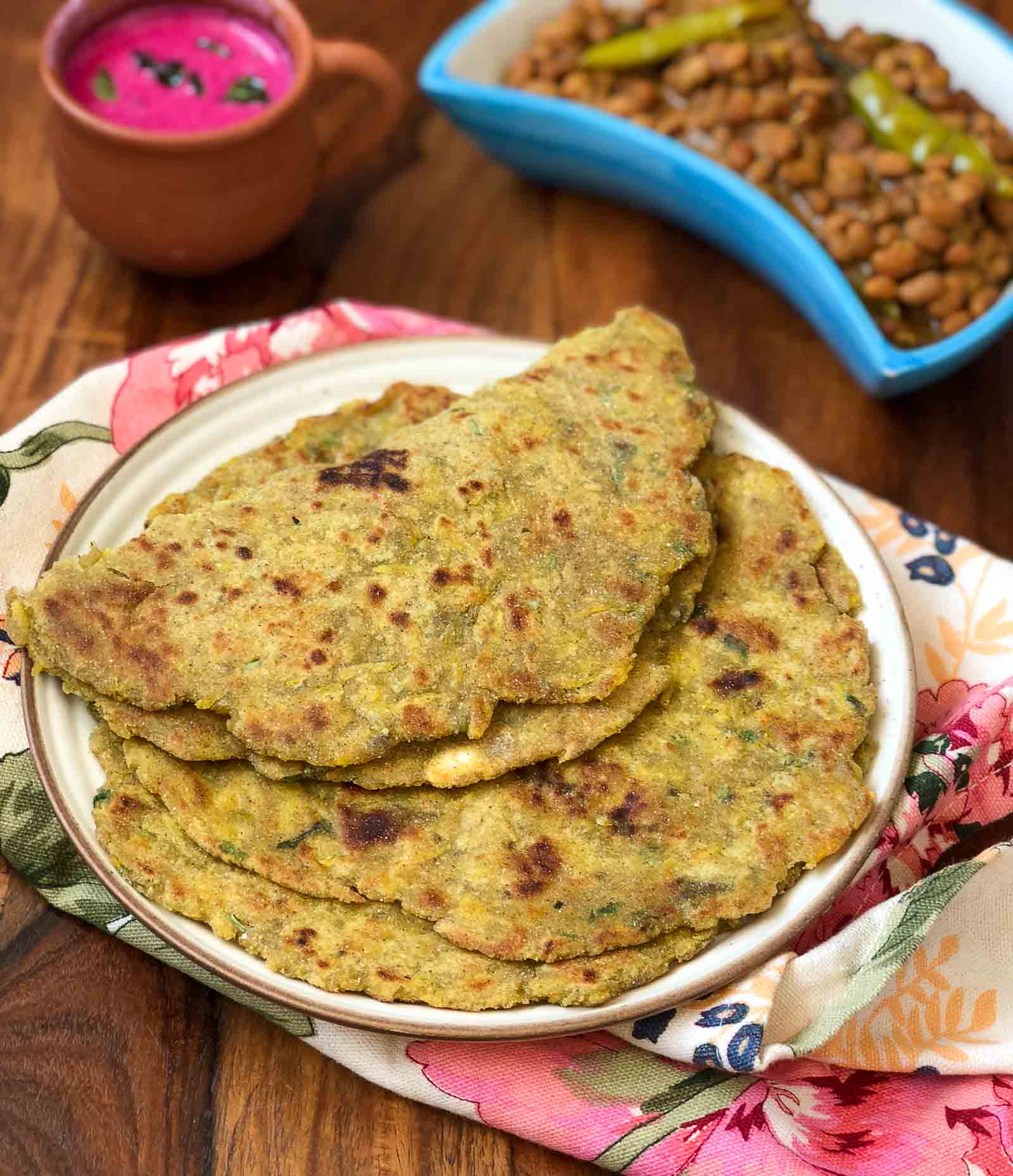 Bajra roti with ghee and jaggery