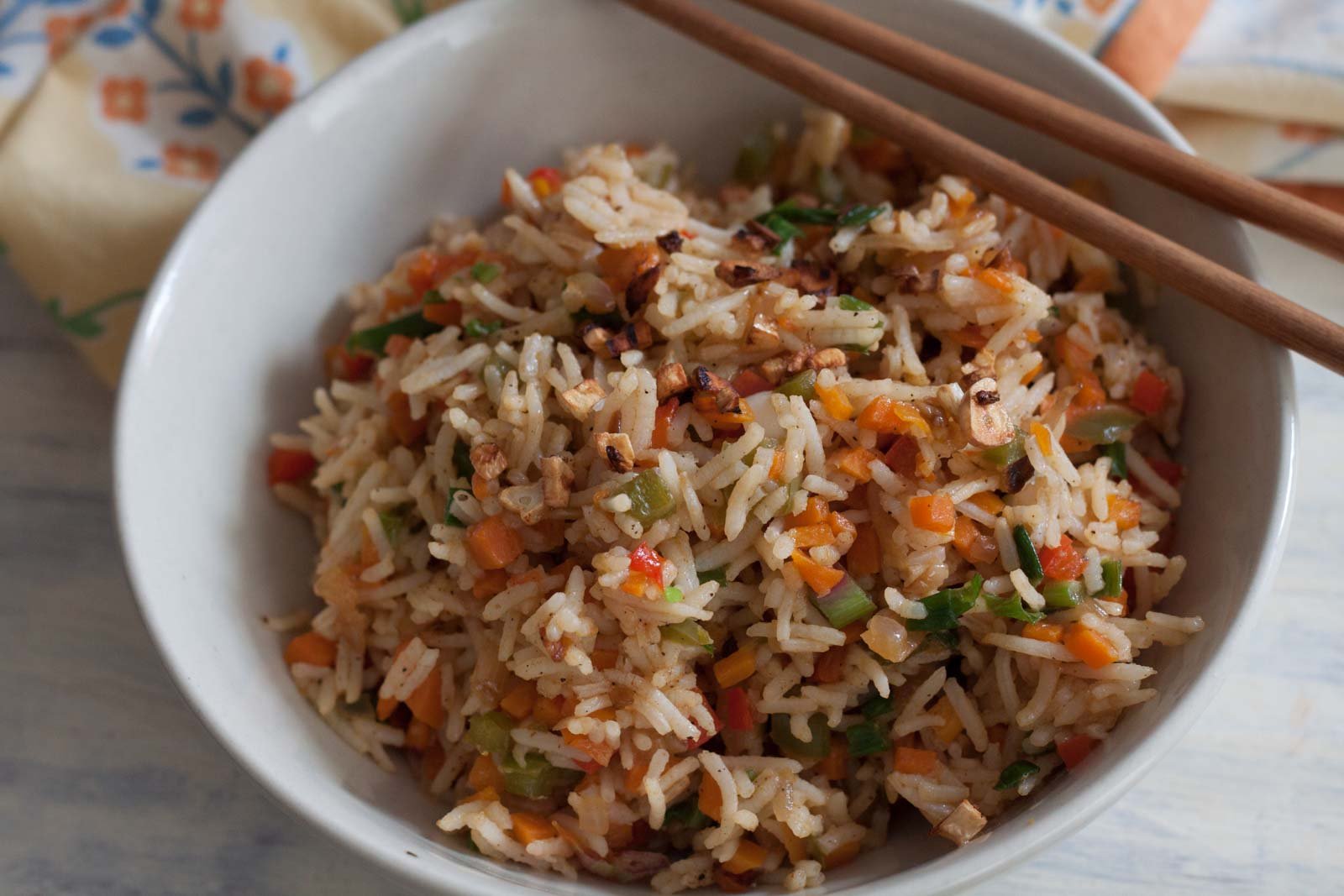 Veg fried rice with gobi manchurian