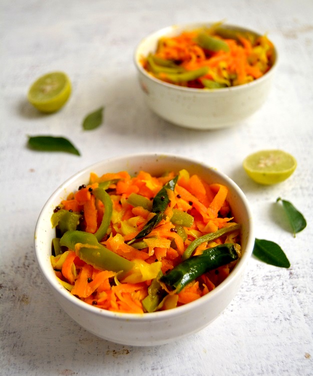 Gujarati dal with rice and cabbage sabzi