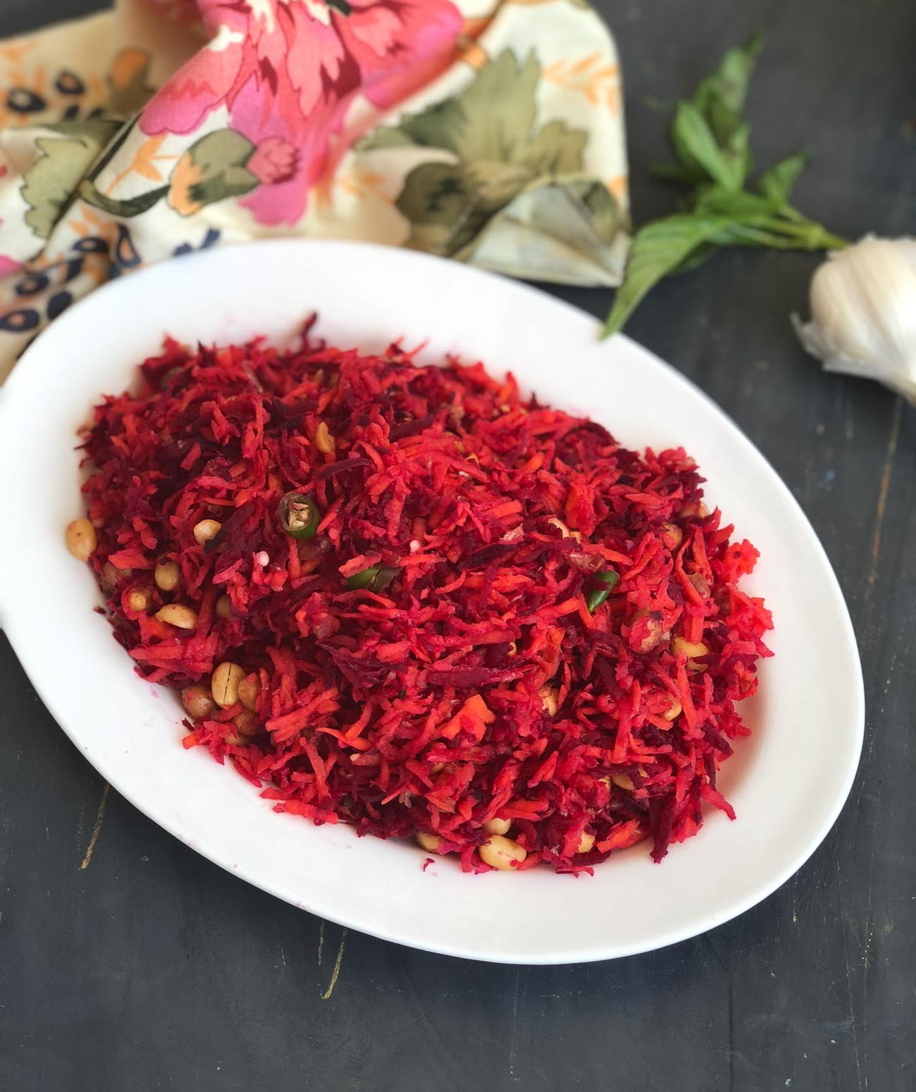 Mixed dal with two phulka and beetroot salad