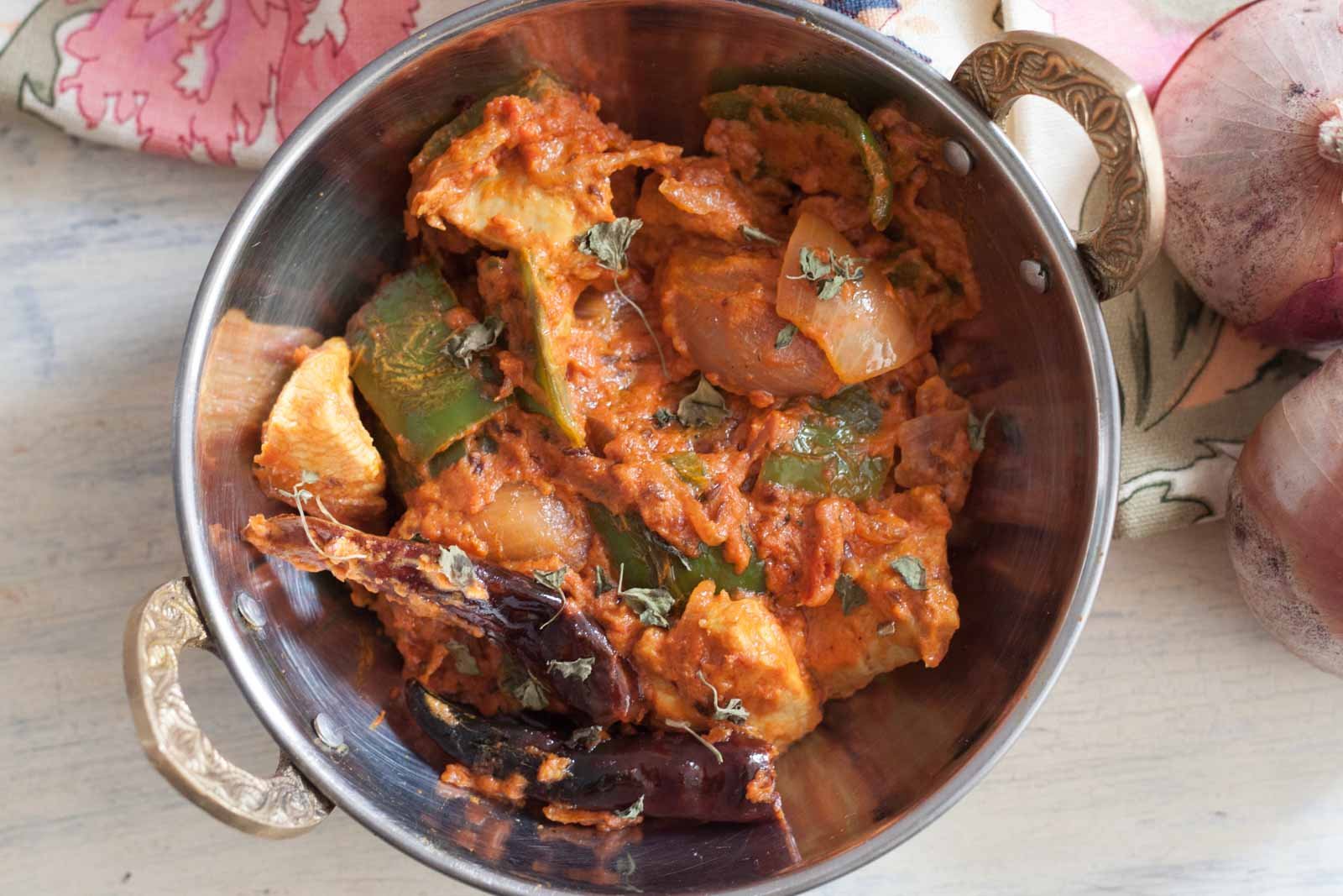 Kadhai chicken with roti