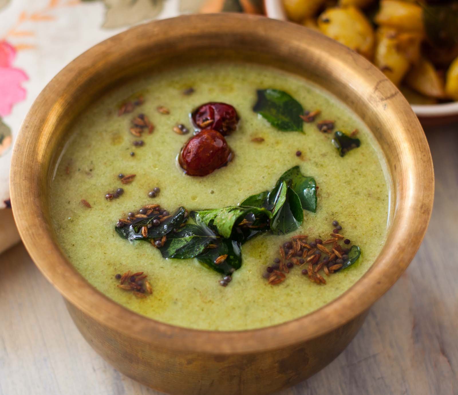 Palak khichdi with curd