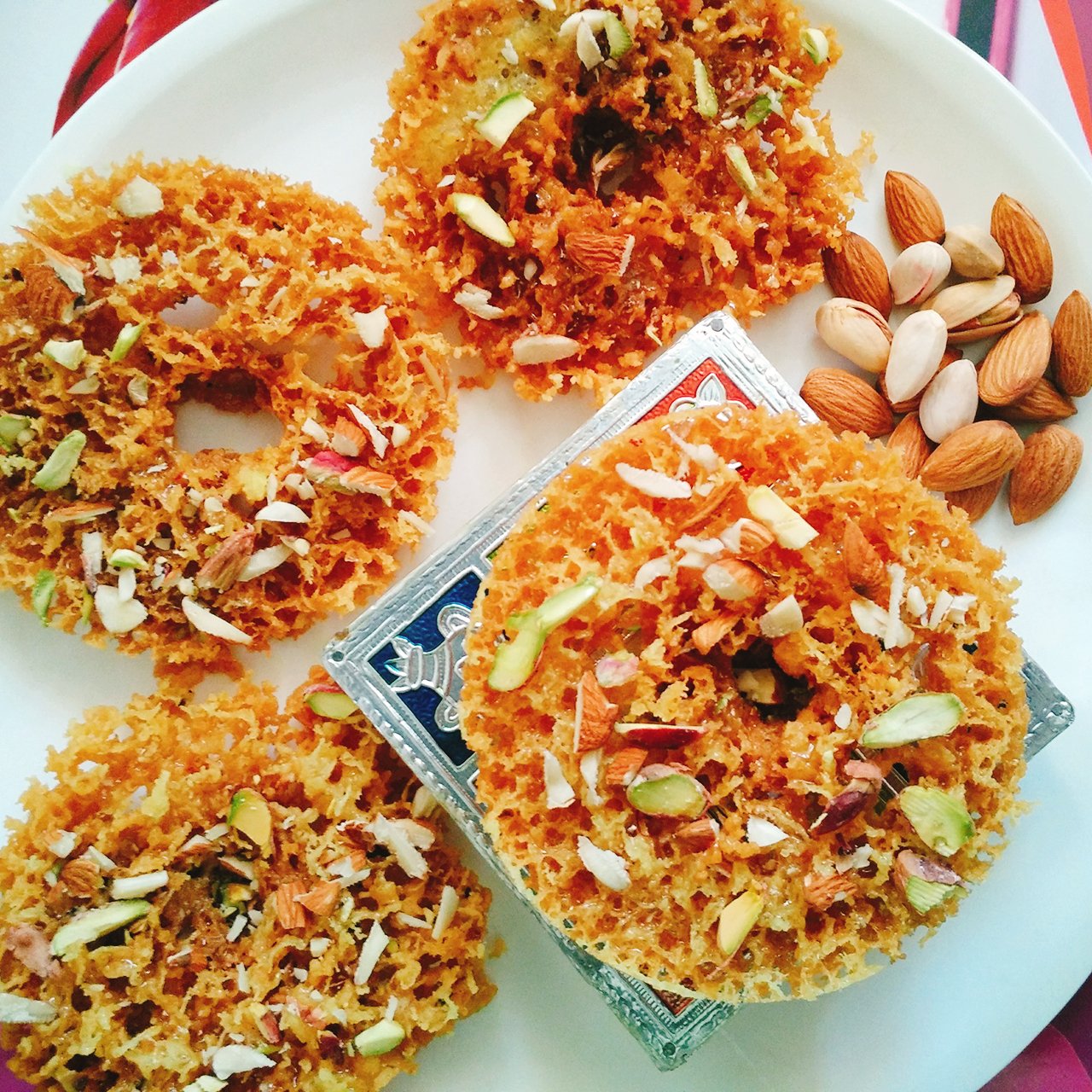 Ghevar with rabri