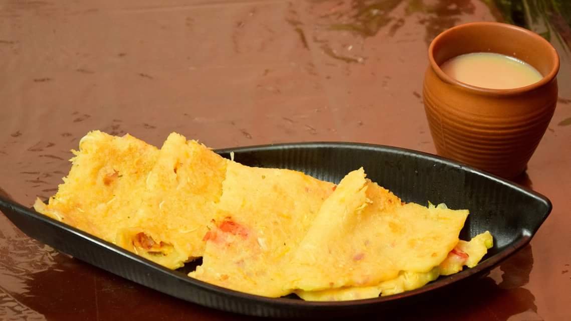 Besan chilla with curd