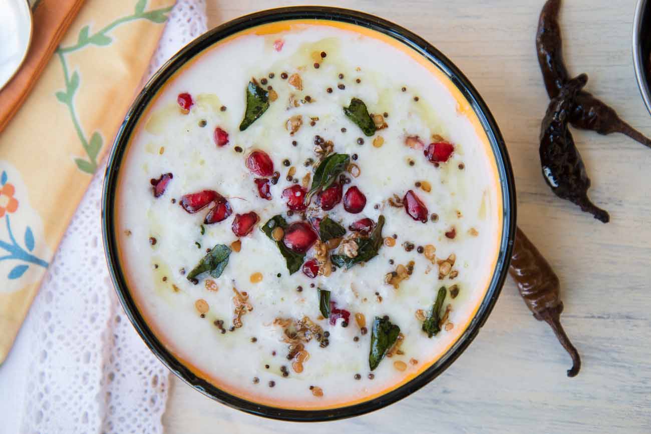Curd rice with vathal