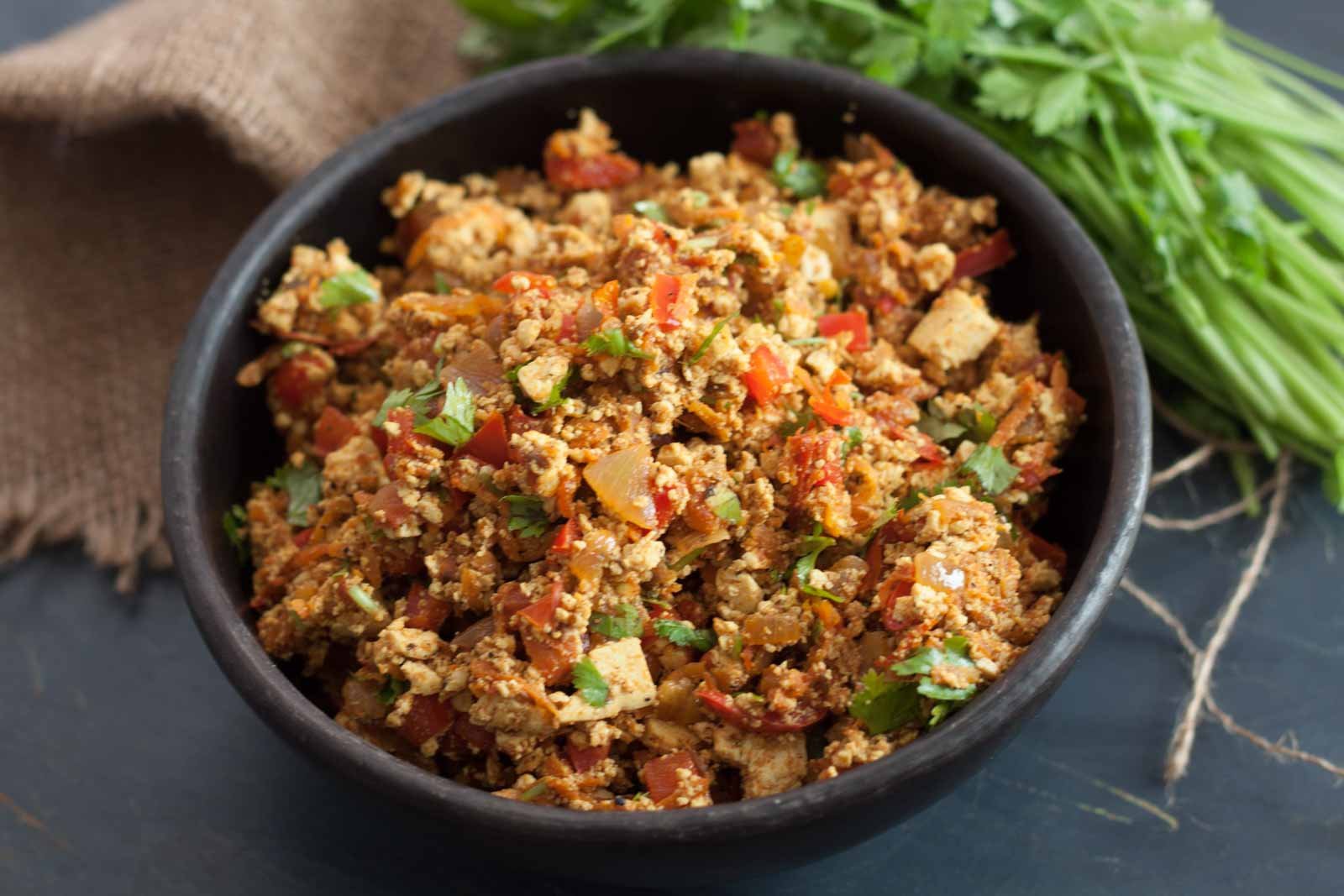 Tofu bhurji with roti