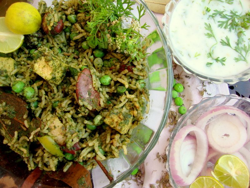 Tofu tikka with vegetable pulao