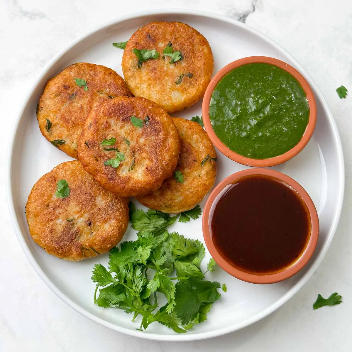Aloo tikki with roti