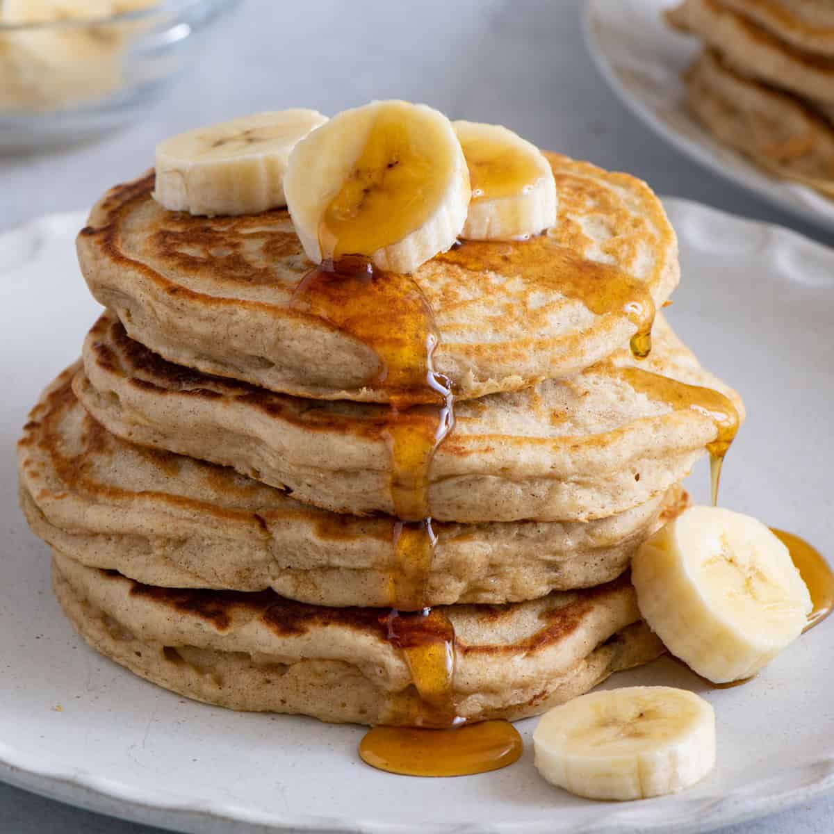 Banana pancakes with milk