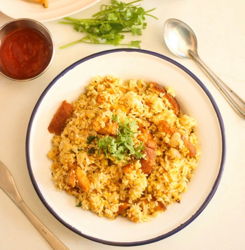 Egg fried rice with vegetables