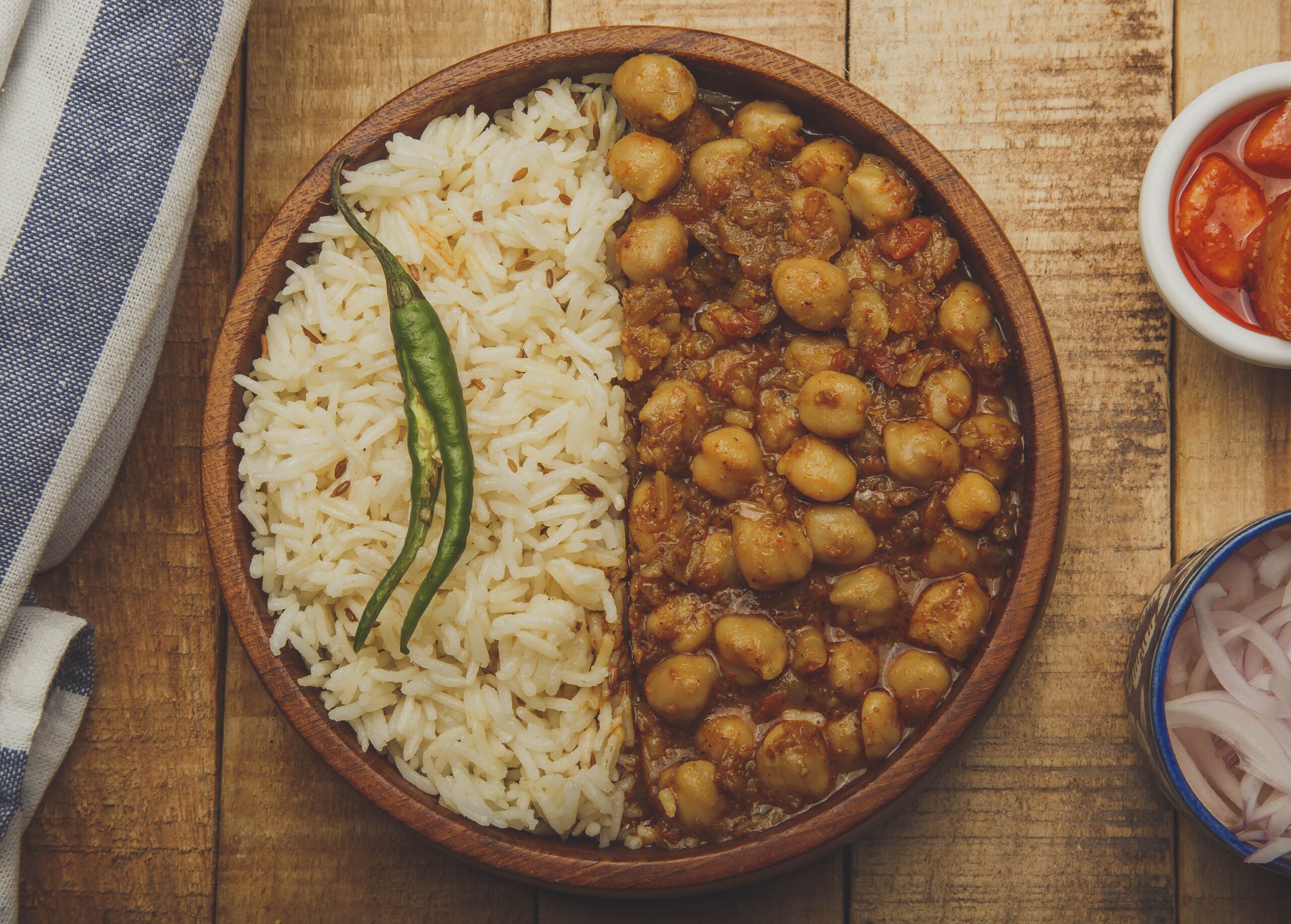 Chole with brown rice