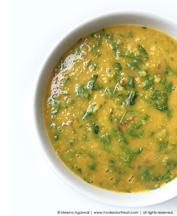 Dal palak with jeera rice