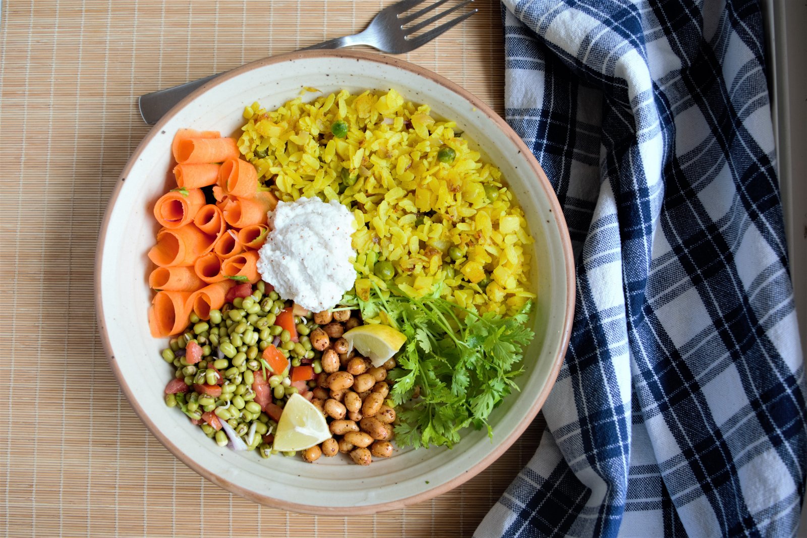 Poha with sprouts