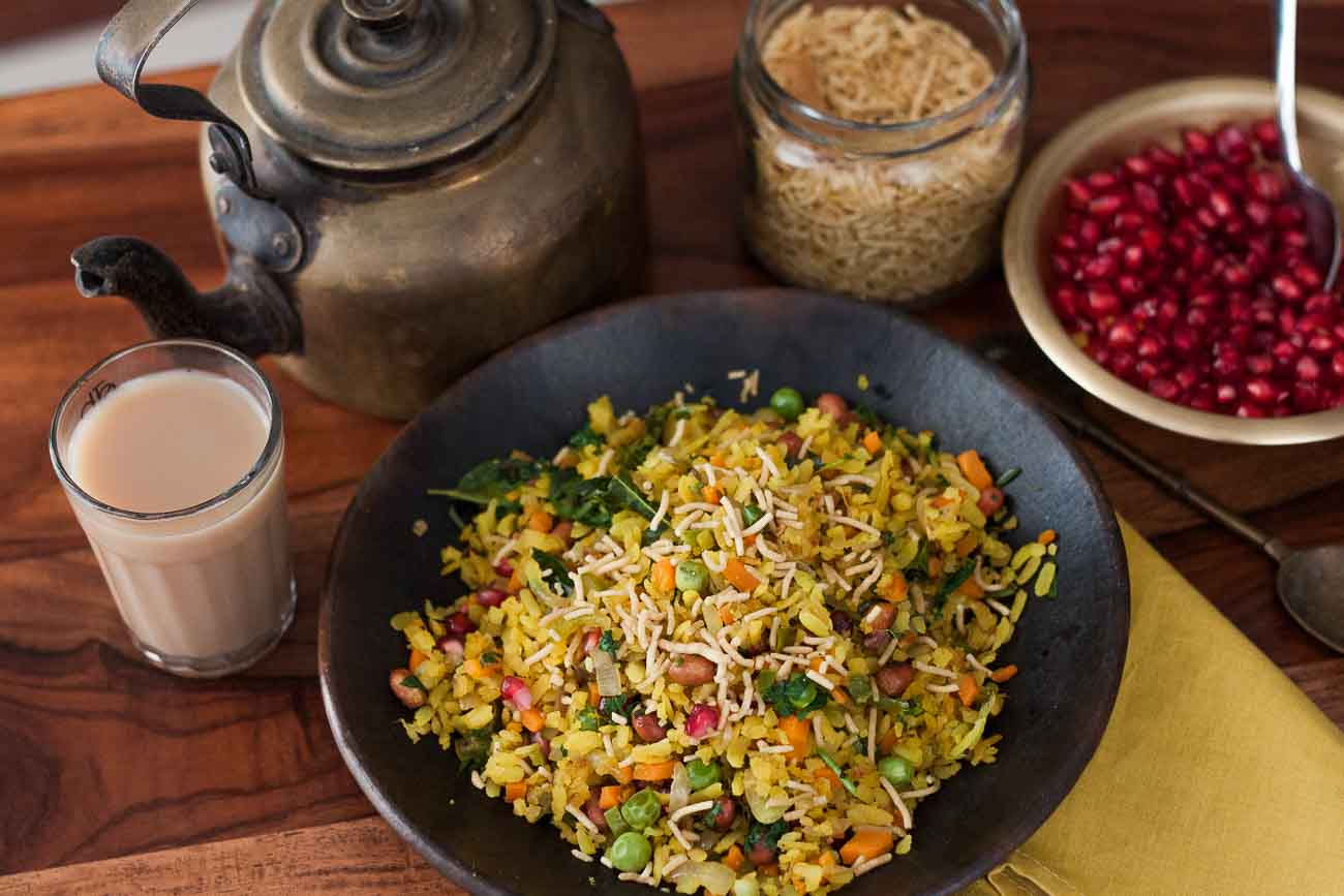 Poha with peanuts