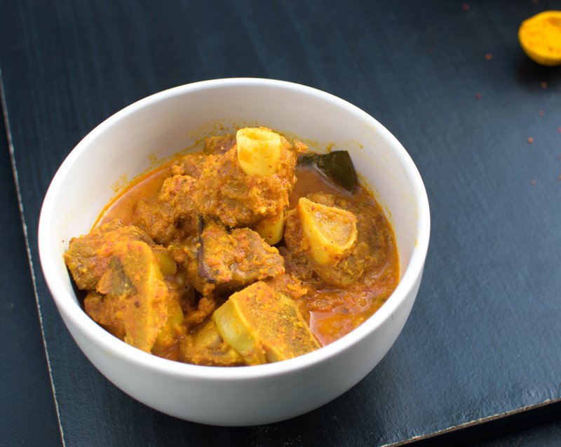 Mutton curry with rice